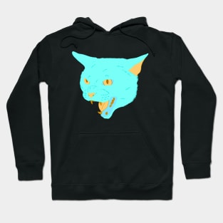 Vaporwave Cat - Cyan Hoodie